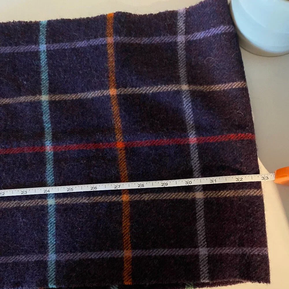 Vintage John Hamly & Co Ltd. For LL Bean Tartan Plaid 100% Lambswool Scarf